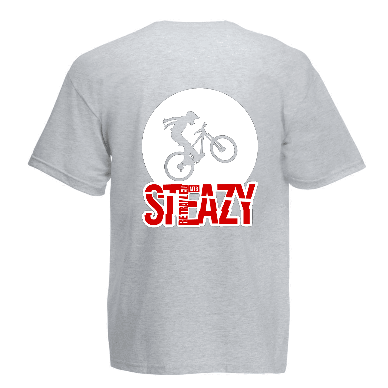 RETRAILED MTB STEAZY T-SHIRT GREY WHITE BACK