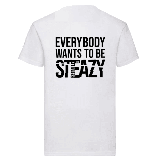 EVERYBODY STEAZY T-SHIRT Black on white