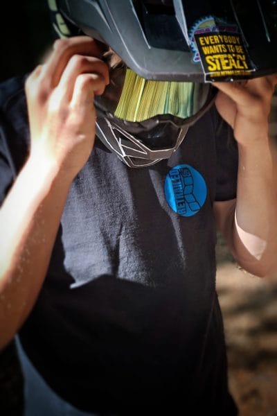 MTB T-shirt Blue on Black 