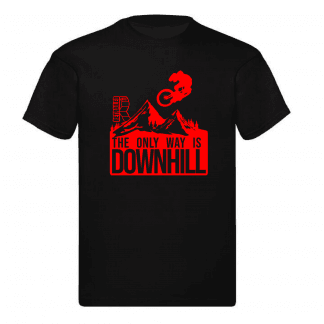 Downhill MTB T-shirt Red on Black