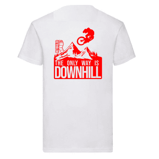 everybody downhill MTB T-shirt red on white